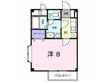 ラフレシール(1K/1階)の間取り写真