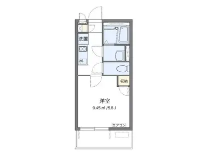 レオネクストラ プラクミーヌI(1K/2階)の間取り写真