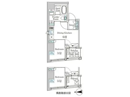 ザ・ライオンズフォーシア八丁堀(1DK/4階)の間取り写真