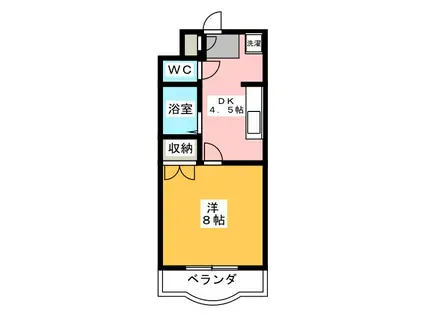 ヴィラ・パストラル(1DK/3階)の間取り写真