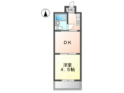 マンション山本 壱番館(1DK/7階)の間取り写真