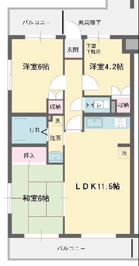 サンパークヒルズ高砂(3LDK/2階)の間取り写真