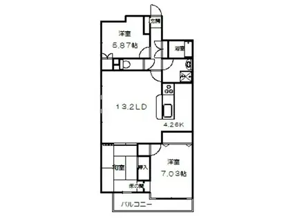 ホウライツルビル(3SLDK/7階)の間取り写真