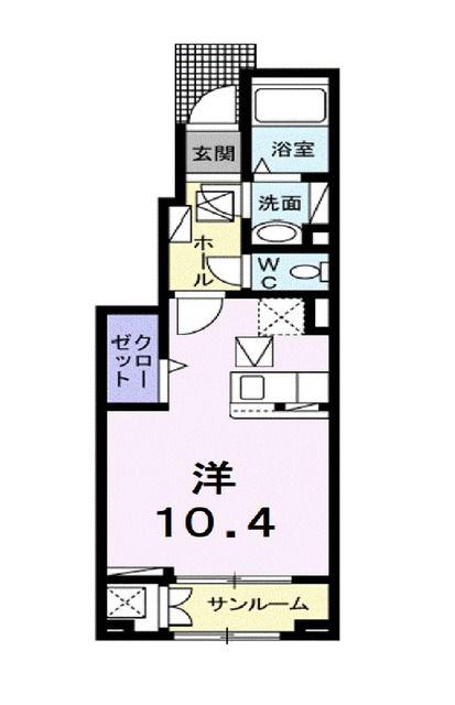 オ・ブーシュ道後II(ワンルーム/1階)の間取り写真