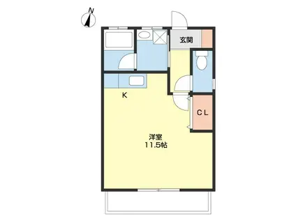 モンテ・エスポワール田中町(ワンルーム/1階)の間取り写真