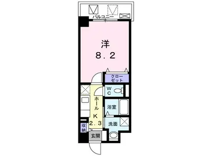 アズミーユ(1K/2階)の間取り写真