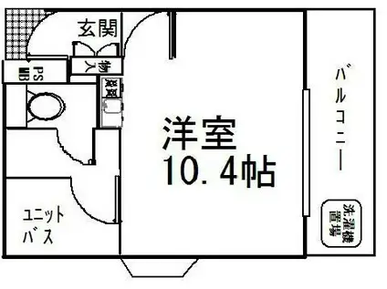 スペースウィング(1K/3階)の間取り写真