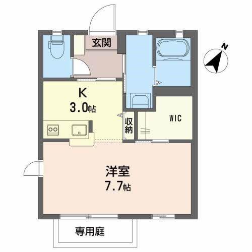 シャーメゾンI・T(1K/1階)の間取り写真