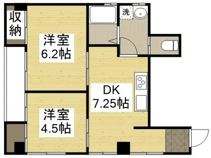 ヴィラ呉本通(2DK/2階)の間取り写真
