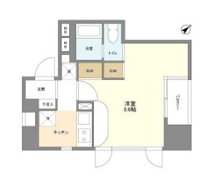 PATH代々木上原 パス代々木上原(ワンルーム/3階)の間取り写真