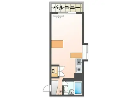 信開グランドハイツ・ヴァンヴェール(ワンルーム/2階)の間取り写真