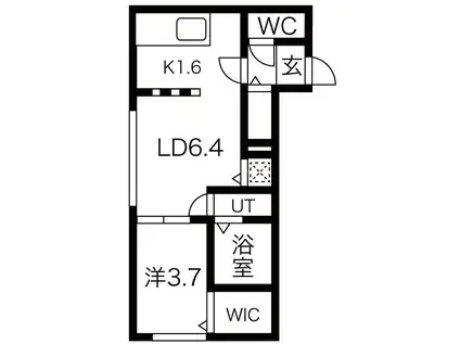 フルリール発寒南(1LDK/2階)の間取り写真