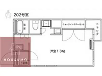 ベルエア―桜塚(1K/3階)の間取り写真
