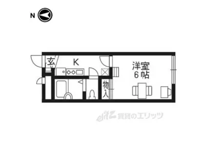 レオパレスALTAⅢ(1K/1階)の間取り写真