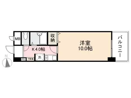 ロゼ花ノ宮(1K/2階)の間取り写真