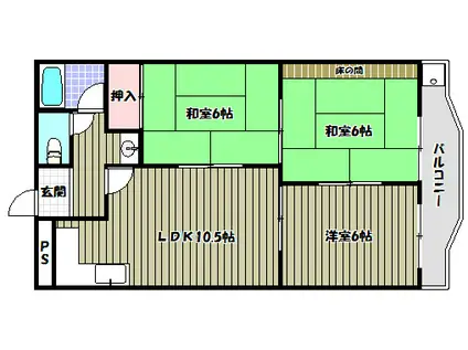 RINON津々山台(3LDK/2階)の間取り写真