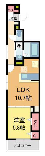 ラ フレーズ(1LDK/2階)の間取り写真