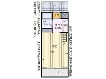 スプリング(ワンルーム/2階)の間取り写真