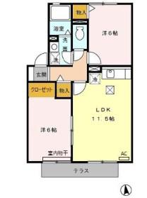 ルポ・ロジェマンC(2LDK/1階)の間取り写真