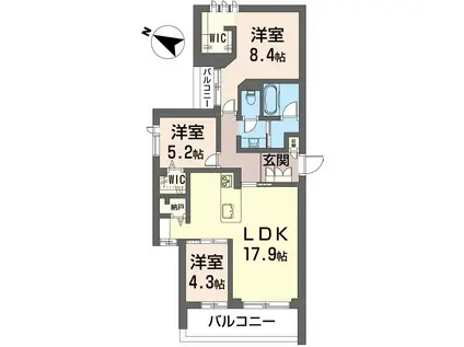 ユラン マグノリア(3LDK/3階)の間取り写真