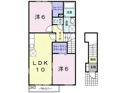 シェトラーゼ(2LDK/2階)の間取り写真