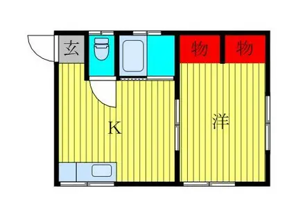 フォレストナナコ千葉(1K/2階)の間取り写真