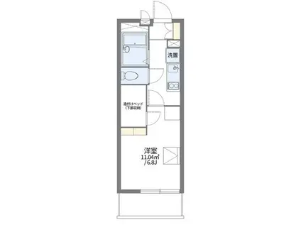 レオパレスウイング近藤V(1K/2階)の間取り写真