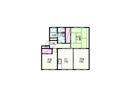 リベール・オオバラ(3DK/3階)の間取り写真
