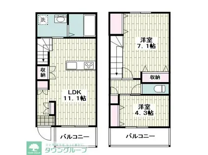 BLOSSOM MAISON(2LDK/1階)の間取り写真