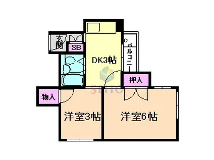 サニープラザ(2DK/2階)の間取り写真