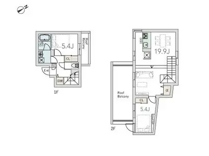 GRANDUO大井町3(2LDK/1階)の間取り写真