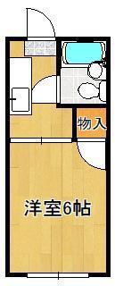 オアシス中原東 A棟(1K/2階)の間取り写真