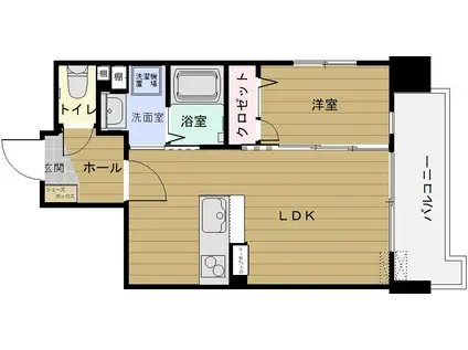 リバティR TENJIN I(1LDK/8階)の間取り写真