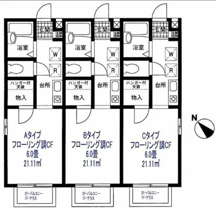 あすなろ4棟 1階階 間取り