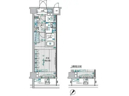 ブライズ中野南台(1K/3階)の間取り写真
