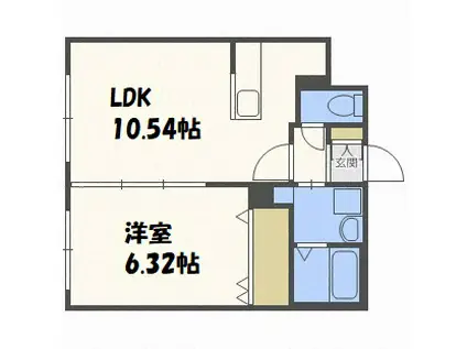 ブランドールプレミア(1LDK/5階)の間取り写真