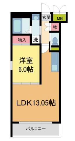 プレジオ西宮今津(1LDK/4階)の間取り写真