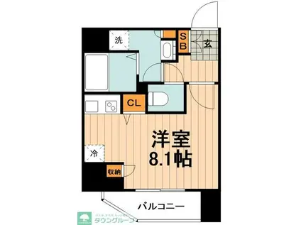 KNOTS大山(ワンルーム/10階)の間取り写真