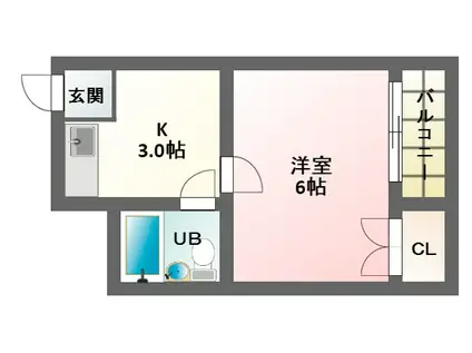 メゾンソフィア(1K/1階)の間取り写真