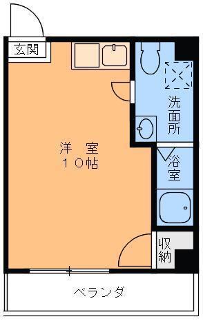 花繁ビル(ワンルーム/4階)の間取り写真