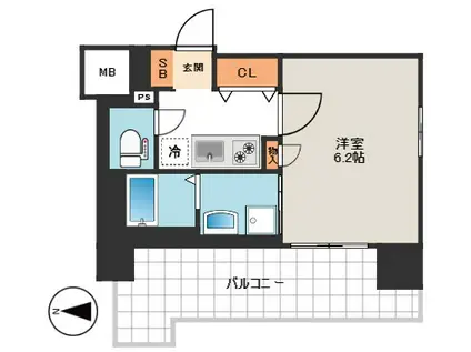 LUXE難波イースト(1K/2階)の間取り写真