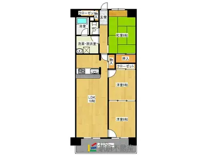 ユメックスマンション鍋島(3LDK/5階)の間取り写真