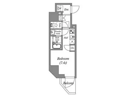 THE PASEO 新小岩(ワンルーム/5階)の間取り写真
