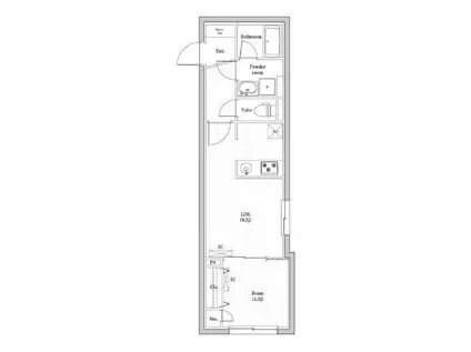 コンポジット渋谷本町(1DK/1階)の間取り写真