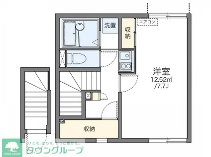 レオネクスト野田南(1K/2階)の間取り写真