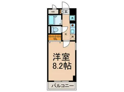 JOINDRE東山(1K/8階)の間取り写真