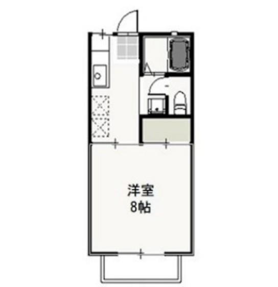 コーポ・レーベンB(1K/2階)の間取り写真