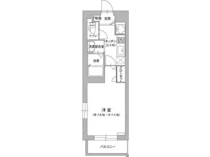 ＪＲ相模線 南橋本駅 徒歩36分 3階建 築14年(1K/2階)の間取り写真