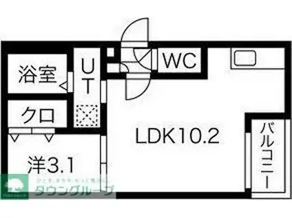 WARREN HOSHIZAKII(1LDK/1階)の間取り写真