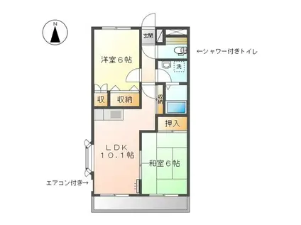 ウィンコート(2LDK/2階)の間取り写真